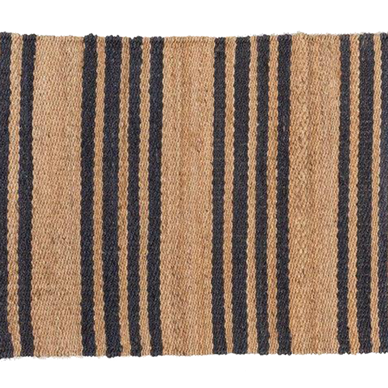 Hemp HandWoven Rug _ Stripe Denim The Living Influence