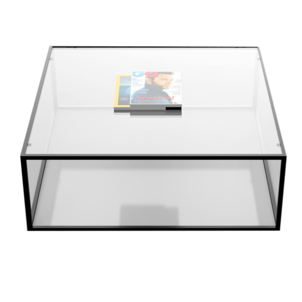 Iron Frame Square Coffee Table Black Steel The Living Influence