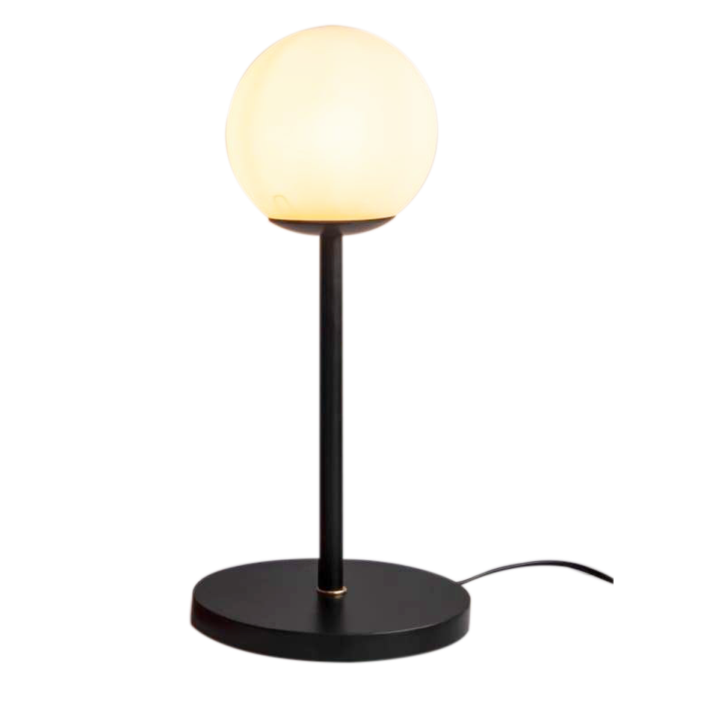 White Frosted Glass Black Steel glass table lamp Shop Lamps The