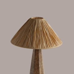 Decorative Harmony Table Lamp with pleated shade on a gray background