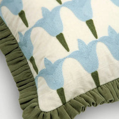 Side Tulip Light Blue Oblong Cushion Cover