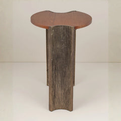 Millen Side Table in walnut and cast aluminium