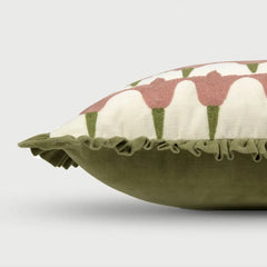 Tulip Raspberry Oblong Cushion Cover side View