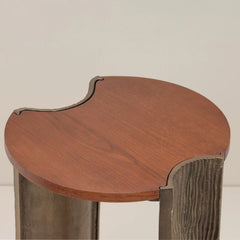Millen Side Table with contoured antique brass legs