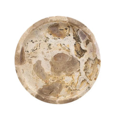 Column Series Bowl - Beige Marble Top View, Natural Brown Patterning
