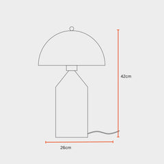 Stylish Cone Pagen table lamp technical dimensions