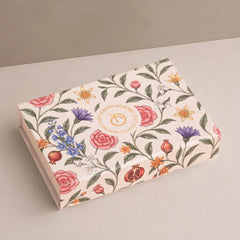 Car Freshener - Scented Sacks - Tuberose Orchid & Lemongrass - Set of 2, closed floral print gift box