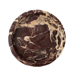 Column Series Bowl - Burgundy Marble Top View, Bold Cream Veining