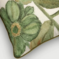 Wildflower Olive Linen Cushion Cover side view