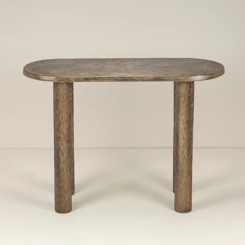 Novar Console with oval top and cylindrical legs