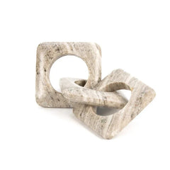 Lynk Chain - Interlocking Square Rings on White Background, Front View