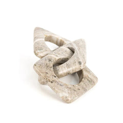Lynk Chain - Angled View of Linked Square Rings, Natural Marble Striations