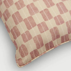 Echo Rose Cushion Cover, corner detail showing fabric piping