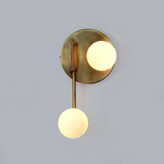 Modern loop wall lamp with two round lights 