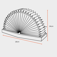 Technical drawing with dimensions mentioned for Linen Book Table Lamp