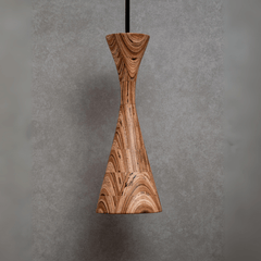 Hourglass Tall Pendant Lamp with grey background. The light suits modern, minimalist, or contemporary interiors
