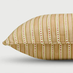 Close-up of the apricot stripe pattern on River Apricot Cushion Cover