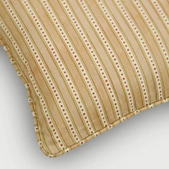 River Apricot Cushion Cover, corner detail showing fabric piping