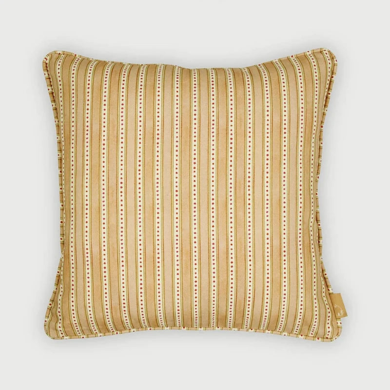 River Apricot Cushion Cover in warm apricot stripe pattern, front view