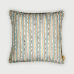 River Soft Blue Cushion Cover in soft blue stripe pattern, front view