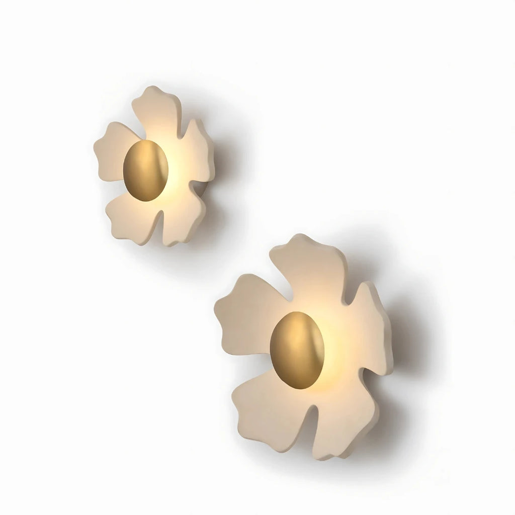 Handcrafted from Clay Flower Wall Light