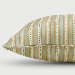 River Fern Cushion Cover, corner detail showing fabric piping
