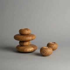 Pebbled Tealights candle holders made of marine plywood