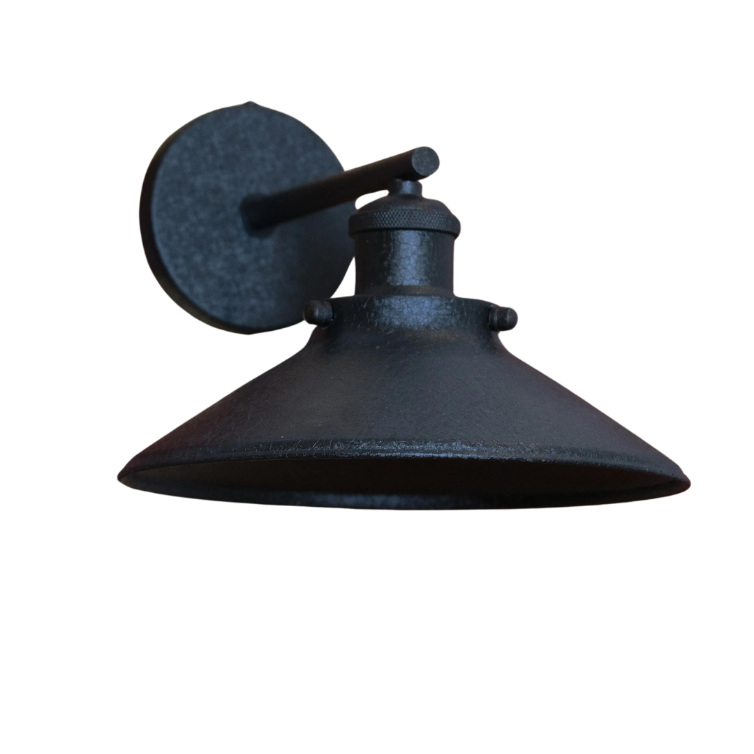 Leatherette Wall Lamp, Conical texture in black, wall-mounted lamp