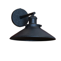 Leatherette Wall Lamp, Conical texture in black, wall-mounted lamp