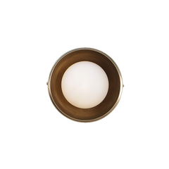 Dew Wall Sconce - Small Brass Dome round plate with frosted glass diffuser