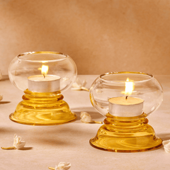 Diya-inspired Kanak Yellow votive for modern home decor