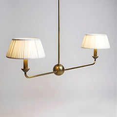 Designer chandelier for premium home interiors with two lampshades