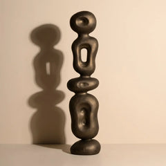 Ren Organic Sculpture in Bronze Gold, Short size variant on a plain background
