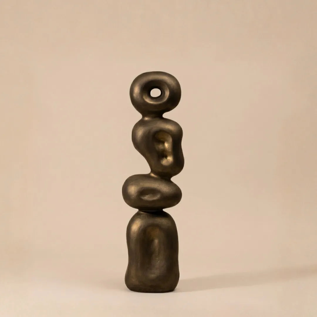 Ren Organic Sculpture Bronze Gold displayed as a decorative centrepiece in a living room setting
