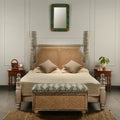 Siesta White Distressed Teak Wood Bed