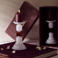 Kanak candle stand in white , perfect gift box for festive