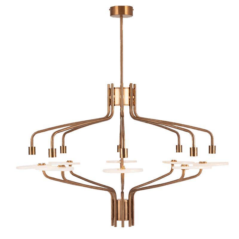 Alabaster Chandelier - Rose Gold