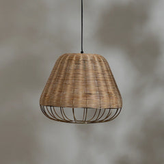 Modern Styled Wicker pendant light hanging from Meiji Collection