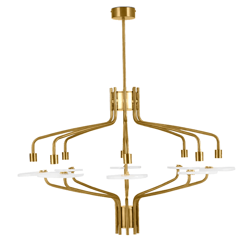 Alabaster Chandelier - Gold