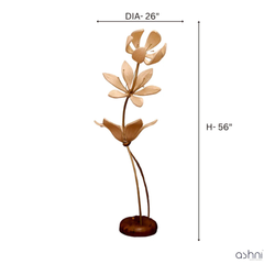 Decorative metal flower sculpture with dimensions