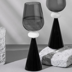 Black twilight wine glasses by Glass Forest