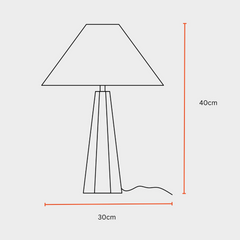 Harmony Table lamp technical drawing with dimensions 