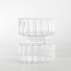 Clear glass candle holder by La Dimaro