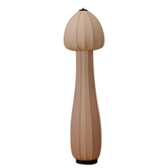 A floor lamp with a mushroom-shaped design, predominantly in a pista green color with cloud grey accents.
