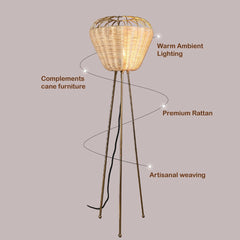 Meiji Collection Tripod Floor Lamp, labelled with text