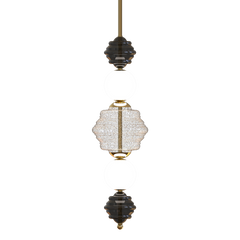 Decorative pendant light with intricate design on a white background