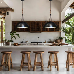 Brio Beach Villa Pendant Light installed on a beach-style dining space
