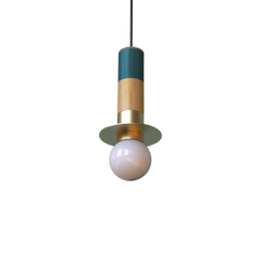 Pendant light with a Handcrafted bamboo and white bulb
