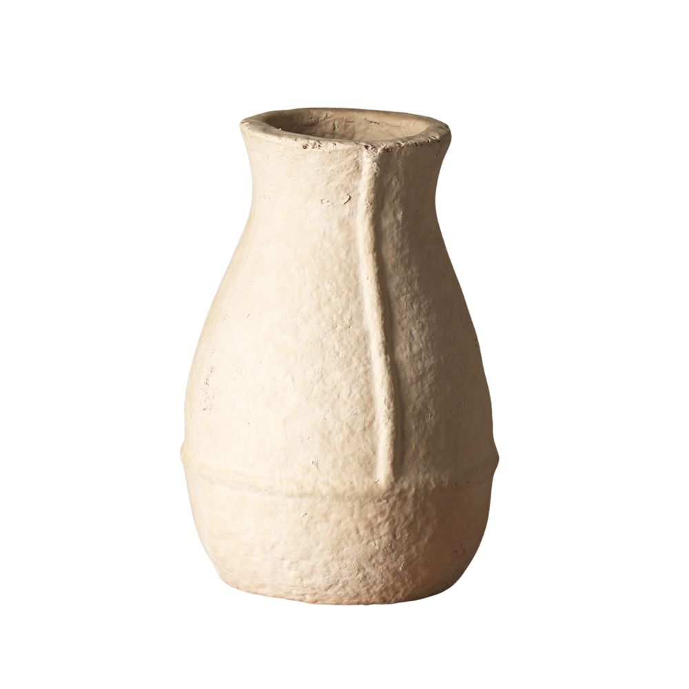 Beige ceramic Paper Mache Vase 