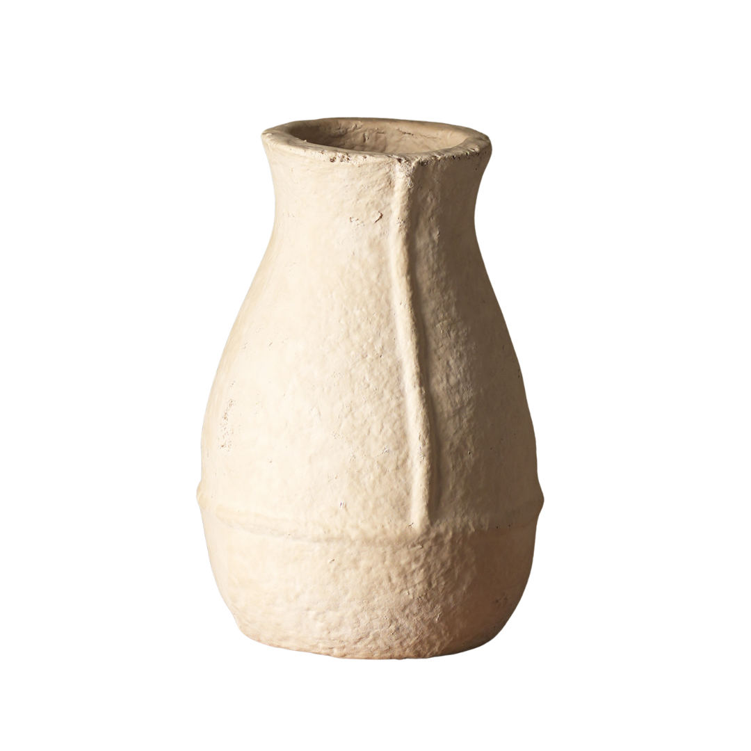Beige ceramic Paper Mache Vase 